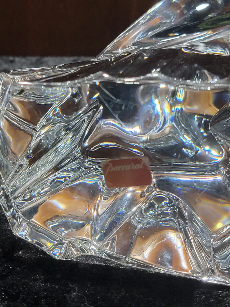 Baccarat Crystal Falcon Sculpture, Signed, Ten Inch, Excellent Condition