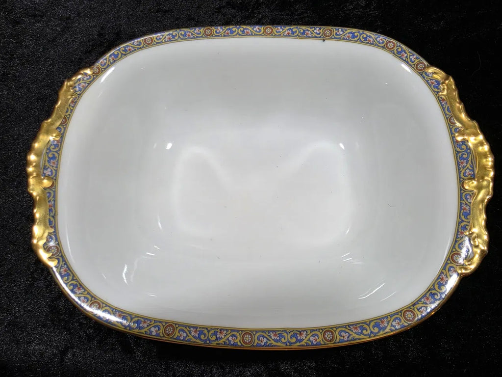 Vignaud Frères Limoges Hand-Decorated Porcelain Dinner Service for 11, Cobalt & Gold Scroll (VIG6), Circa 1911–1938 — 78 Pieces