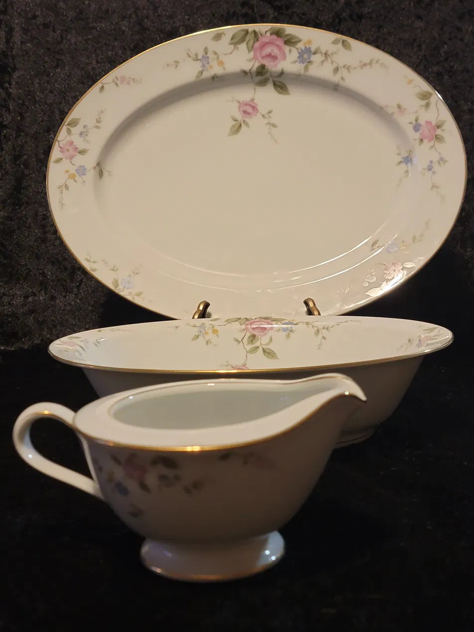 Noritake "Firenze" Pattern #6674 — Complete Service for 12 with Serving Pieces, Vintage Japan Circa (1965–1973)